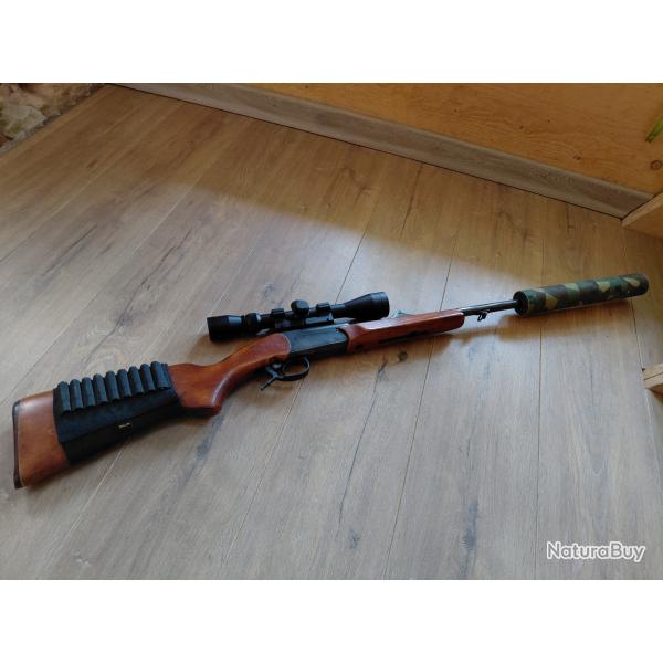 CARABINE BAIKAL KIPPLAUF IJ 18 IZH18. CAL 222REM CANON FILETE MODERATEUR DE SON