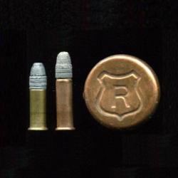 .22 Extra-Lang annulaire - RARE - &eacute;tui de 19 mm de long - marquage R dans un blason