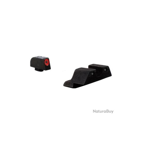 Hausse + guidon TRIJICON HD Vert/Orange pour GLOCK 17, 17L, 19, 22, 23, 24, 25, 26, 27, 28, 31, etc.