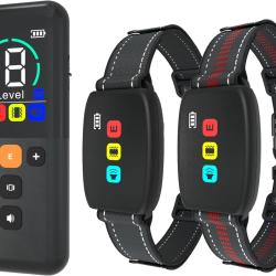 Colliers Dressage Chien 2 Pcs &Eacute;tanche IPX67 Port&eacute;e 3000m 3 Modes Bip Vibration Choc &Eacute;lectrique