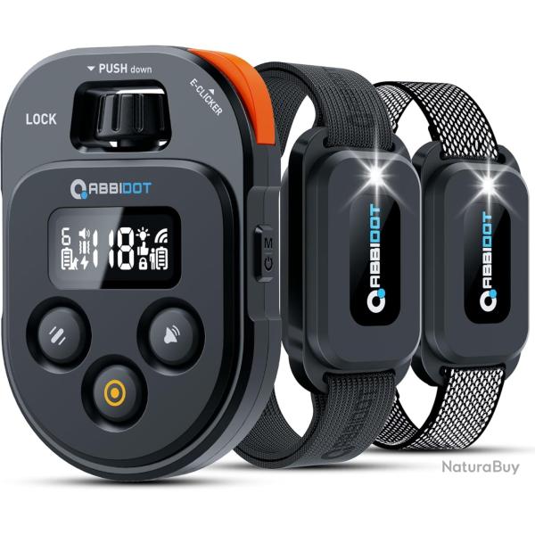 Colliers de Dressage Chien 2Pcs Longue Port�e 3.2Km 4 Mode �tanche IPX7 �cran LCD Clicker Electrique