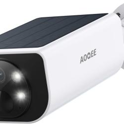Cam&eacute;ra de Surveillance Solaire WiFi 2K D&eacute;tection PIR Vision Nocturne Couleur Angle 100&deg; &Eacute;tanche IP65
