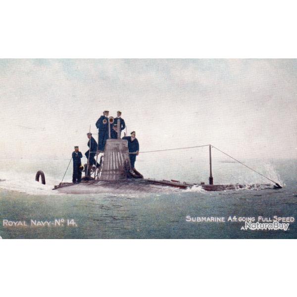 Carte postale sous-marin A4 de la Royal Navy - N�8580