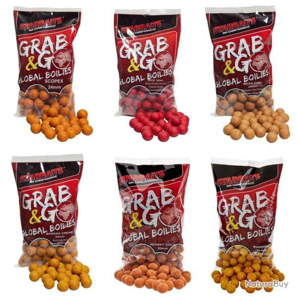 STARBAITS GRAB&GO GLOBAL BOILIES 2KG500 STARBAITS 20mm Strawberry