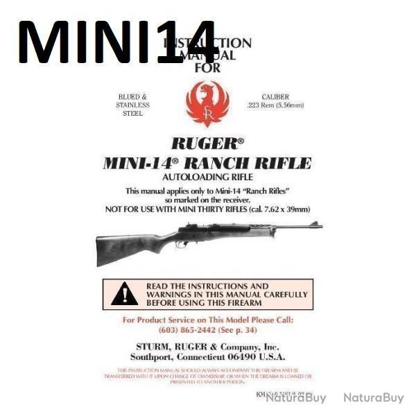 notice RUGER MINI 14 RANCH RUGER (envoi par mail) - VENDU PAR JEPERCUTE (m2806)