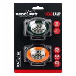 Lot de 2 Lampes Frontales REDCLIFFS - &Eacute;clairage LED R&eacute;glable Jaune/Vert