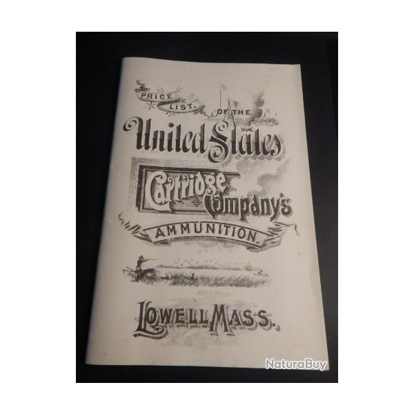 Rare - Catalogue des cartouches de 1891 de la La United States Cartridge Company - Cr�e en 1869