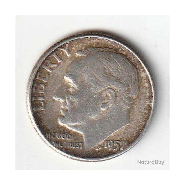 Pi�ce de Monnaie  Etats Unis 10 cents "Roosevelt Dime" 1957
