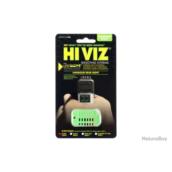 HIVIZ LiteWave Rear Sight for CZ 75/P01 - Ref: CZLW11