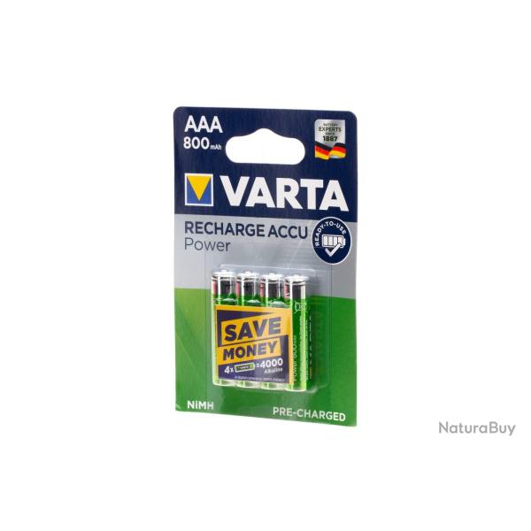 Varta AAA Rechargable 800mAh 4pcs - Ref: 56703101404