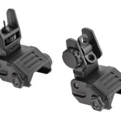 DLG Tactical - Low Profile Folding Sight Set - Black - R&eacute;f: DLG-166
