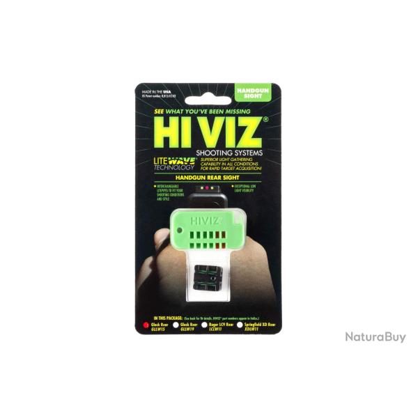 HIVIZ LiteWave Rear Sight for Glock 17/19 - Ref: GLLW15