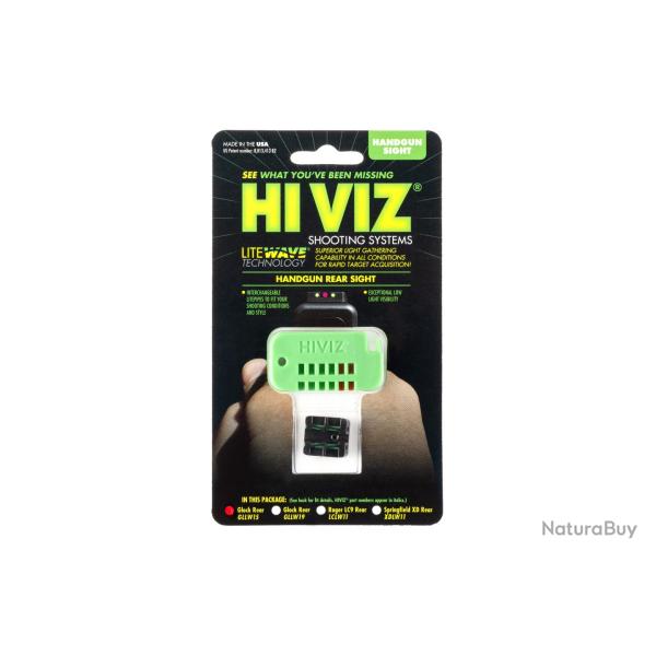 HIVIZ LiteWave Rear Sight for Glock 17/19 - Ref: GLLW15
