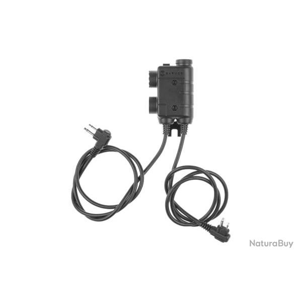 Earmor - M56 Dual Comm Tactical PTT for 2x Motorola Two Pin - Black - R�f: 12732906000