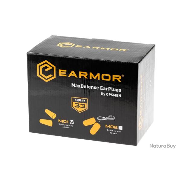 Earmor MaxDefense Ear Plugs NRR33 60 Pairs Box - Ref: 12734402000
