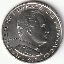 Pi&egrave;ce de Monnaie MONACO - PRINCIPAUT&Eacute; DE MONACO -1 Franc - Rainier III 1977