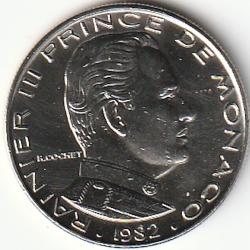 Pi&egrave;ce de Monnaie MONACO - PRINCIPAUT&Eacute; DE MONACO -1 Franc - Rainier III 1982