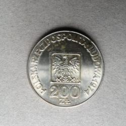 POLOGNE - MONNAIE DE 200 ZLOTY  EN ARGENT DE 1974