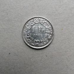 SUISSE - MONNAIE DE 1 FRANC  EN ARGENT DE 1914