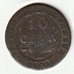 Pi&egrave;ce de Monnaie Argent France 10 cent Napol&eacute;on Au N couronn&eacute; en billon 1809 M