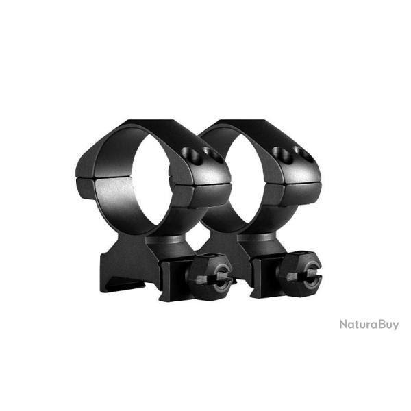 Colliers de montage pr�cision acier haut pour lunette Hawke Diam�tre 30mm