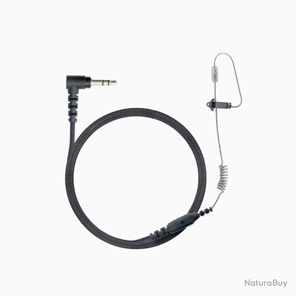 Oreillette Radio N-ear 360(TM) Original (C�ble Tress�) Gaucher 60 cm Jack 3,5 mm