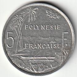 Pi&egrave;ce de Monnaie Polyn&eacute;sie fran&ccedil;aise 5 francs  IEOM 2001