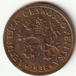 Pi&egrave;ce de Monnaie Tch&eacute;coslovaquie 10 hal&eacute;?? 1936