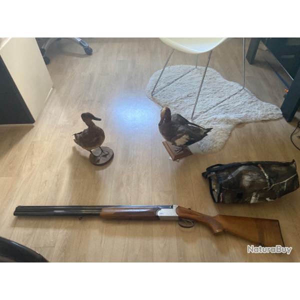 Lot Fusil sheriff western italien + faux pigeon et canard empaill�