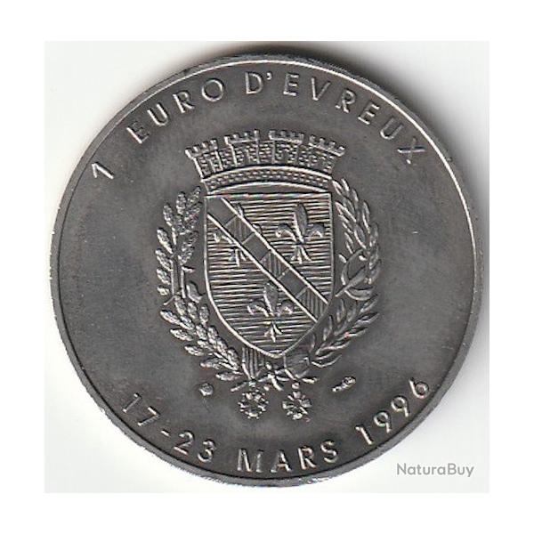 PIECE DE MONNAIE FRANCE 1 EURO D'EVREUX 1996 25eme Anniversairede L' Amicale Numismatique  Qualit�