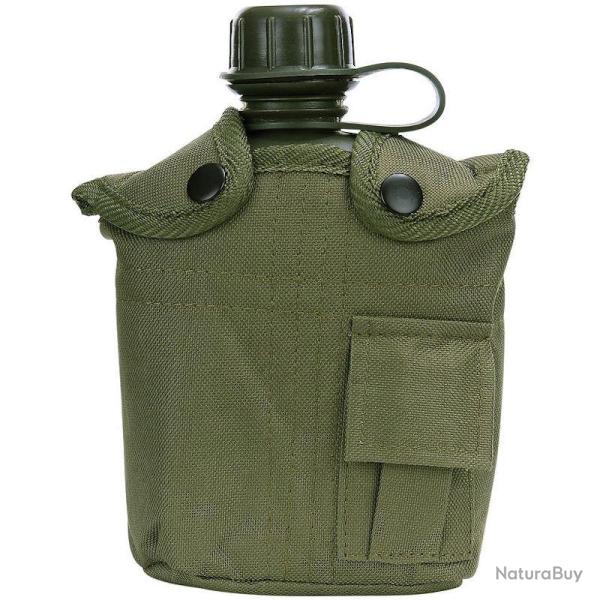 Gourde plastique militaire Fosco avec housse vert arm�e 1L