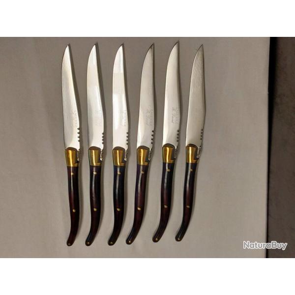 6 Couteaux Laguiole R. David - Ann�es 80 - Lames forg�es - Tr�s bel �tat