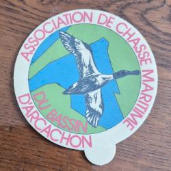 Autocollant chasse vintage,  association gibier d'eau , arcachon ,  mod&egrave;le vitre
