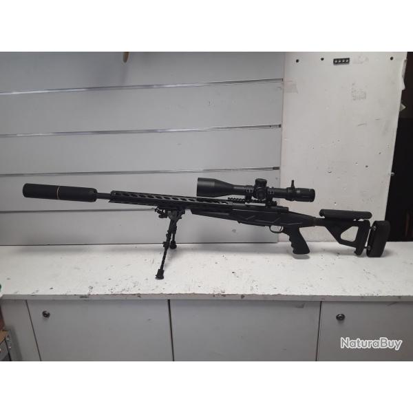 Pack complet Howa 1500 cal.308win +lunette 5-25x56 + silencieux + bipied + malette