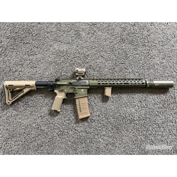 "PACK SCHMEISSER �DITION LIMIT�E" AR15 Calibre 223 Rem Canon 12.5" + Point rouge + Silencieux
