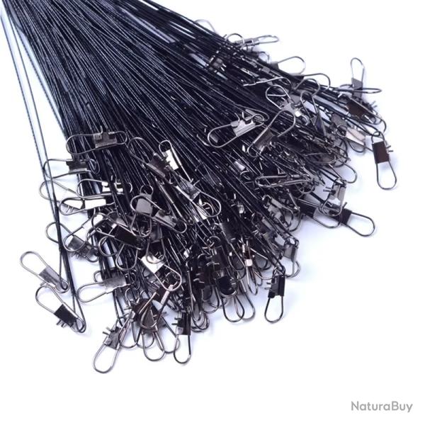 20PCS Anti Bite Steel Fishing Fil Acier C�ble Leader With Swivel Fishing Accesso