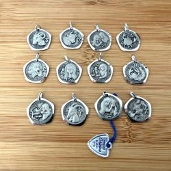 Pendentif pentagonal Astrologie neuf en argent - Zodiaque