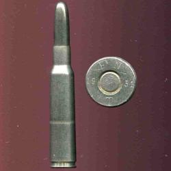 7 x 57 Mauser Espagnol Mle 1893 - cartouche de manipulation nickel&eacute;e - marquage : FN 19 33 T