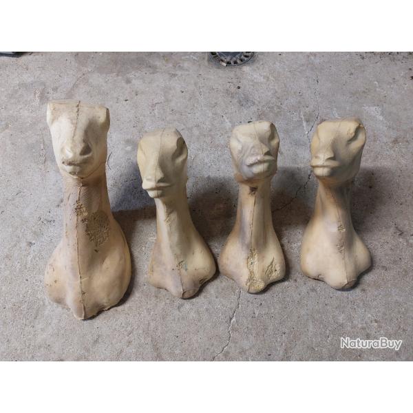 lot de 4 formes souples pour taxidermie