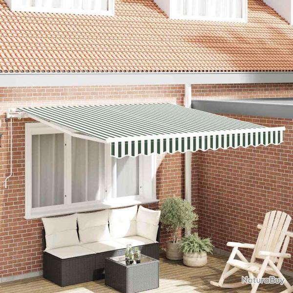 Auvent r�tractable �lectrique Vert et blanc 350 x 250 cm