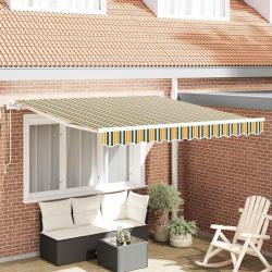 Auvent r&eacute;tractable &eacute;lectrique Vert et jaune 350 x 250 cm