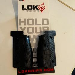 Plaquettes Lokgrip Gridlock Alu noires Palmswell pour Walther PDP Steel Frame Full Size
