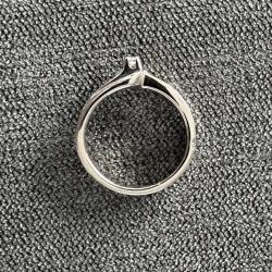 Bague solitaire or blanc 18 carats et diamant - taille 53