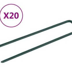 Clous gazon artificiel fer forme U 150x35x4 mm fixation lot 20