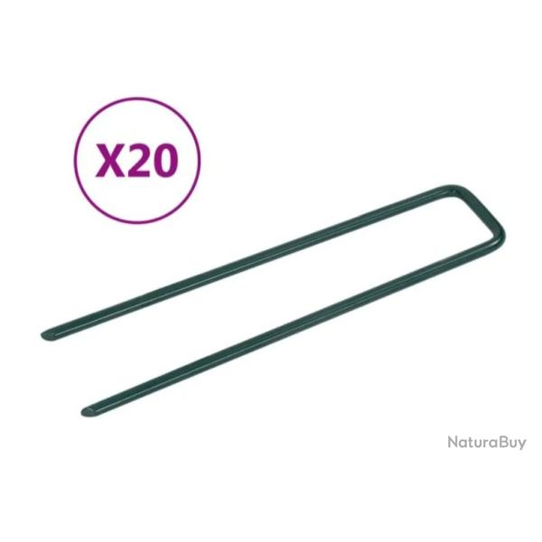 Clous gazon artificiel fer forme U 150x35x4 mm fixation lot 20