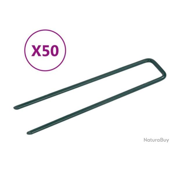 Clous gazon artificiel fer forme U 150x35x4 mm fixation lot 50