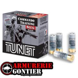 cartouches Tunet Commando Training Slug calibre 12/67. Balle plomb 28 g avec bourre &agrave; jupe