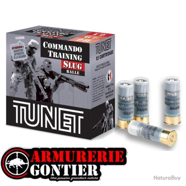 cartouches Tunet Commando Training Slug calibre 12/67. Balle plomb 28 g avec bourre � jupe
