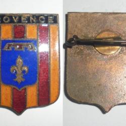 VINTAGE INSIGNE BROCHE EPINGLETTE BLASON PROVENCE SANG et OR FLEUR de LYS - DRAPEAU PROVENCAL