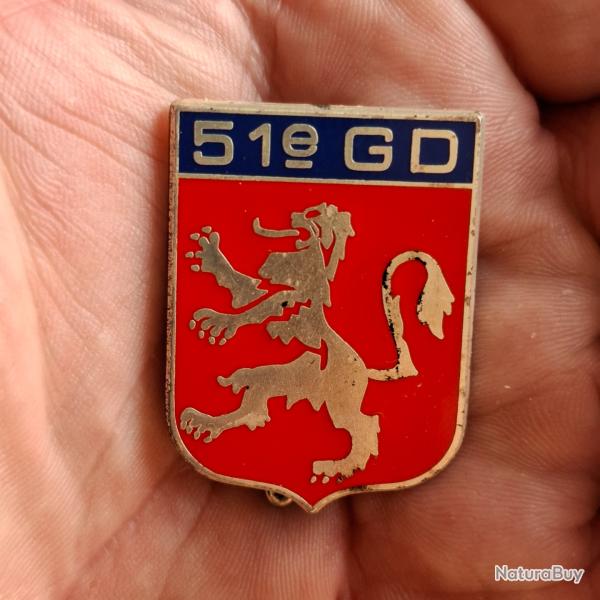 INSIGNE 51 eme GROUPEMENT DIVISIONNAIRE ( DELSART - G 3091 )